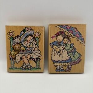 Penny Black Rain Or Shine Friends 312K Friendly Tea Time 1106K Rubber Stamp Lot